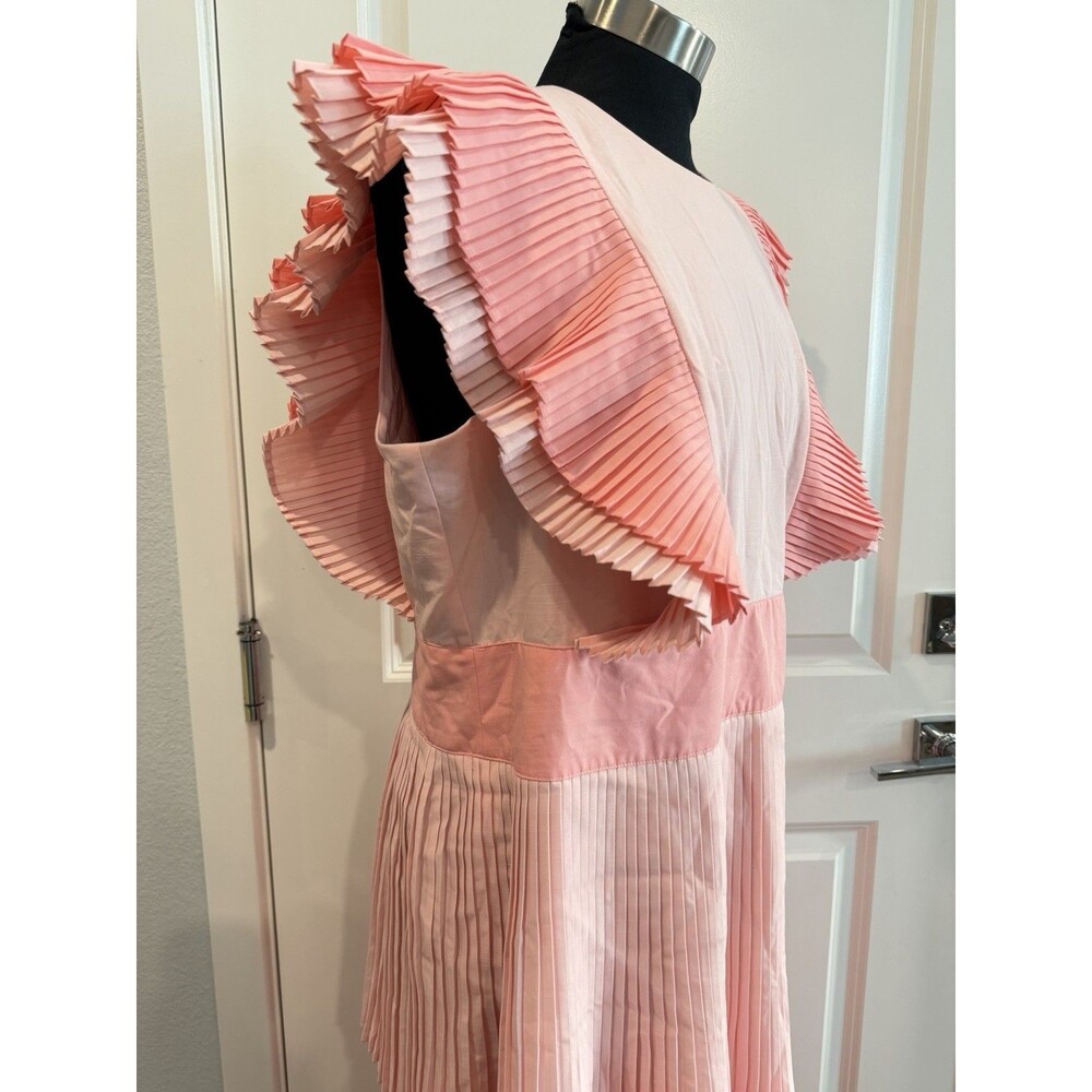 Emily Mccarthy Chloe Dress Rose Petal Pink Pleated Midi Women Size XL NWT - Picture 7 of 14